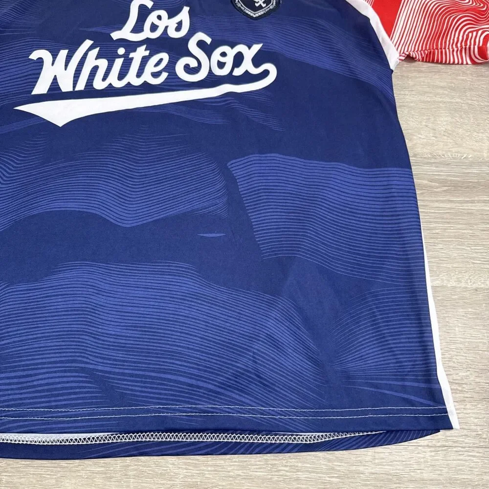 Chicago White Sox Jersey Los White Sox Soccer Men's Blue Red XL Polyester
